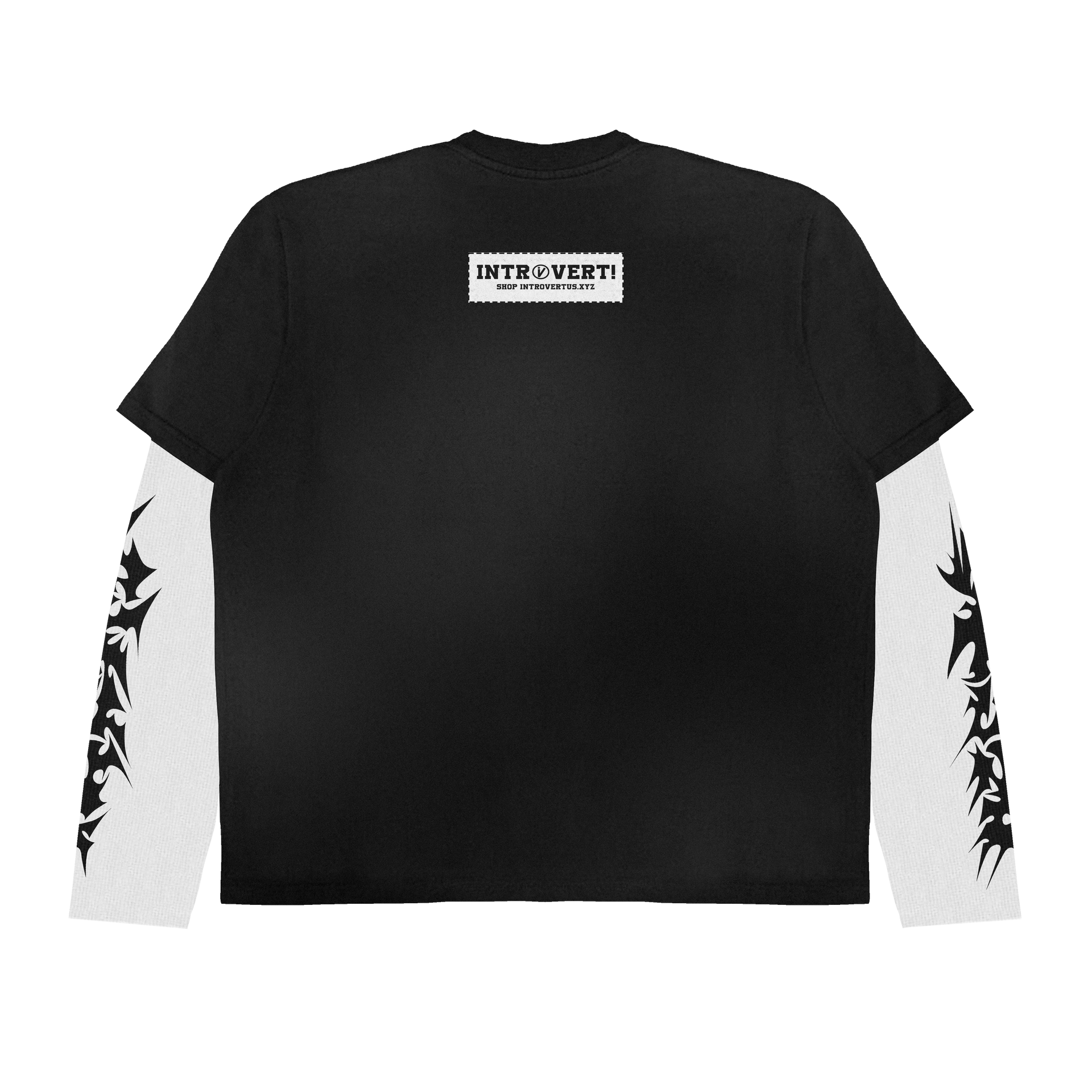 BLACK SOCIAL ANXIETY DOUBLE LAYERED TEE