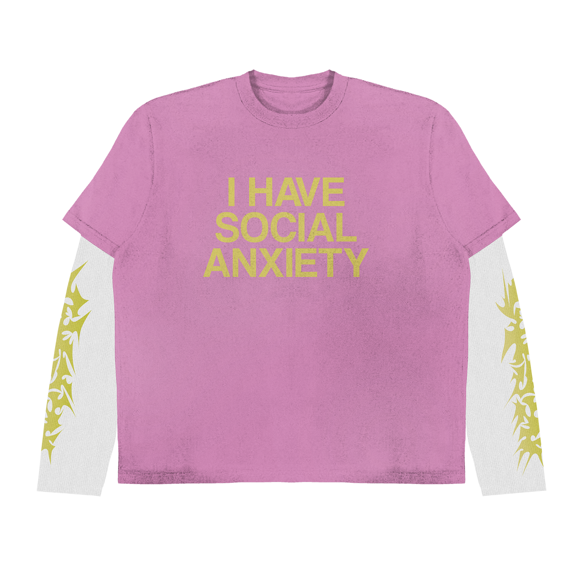 PINK SOCIAL ANXIETY DOUBLE LAYERED TEE [PREMADE READY TO SHIP]